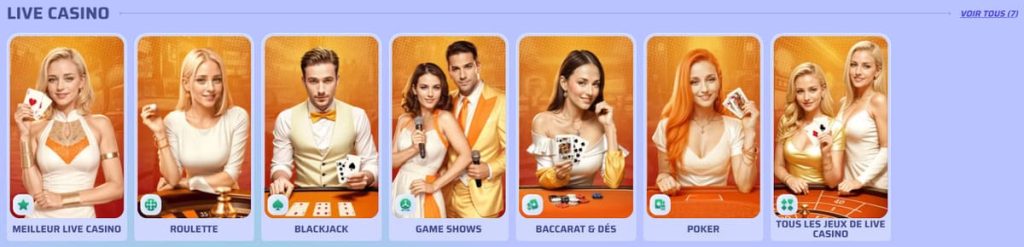 Spinrollz Casino jeux live