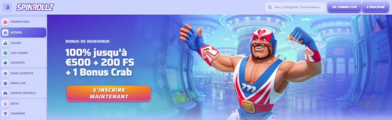 Spinrollz Casino page accueil